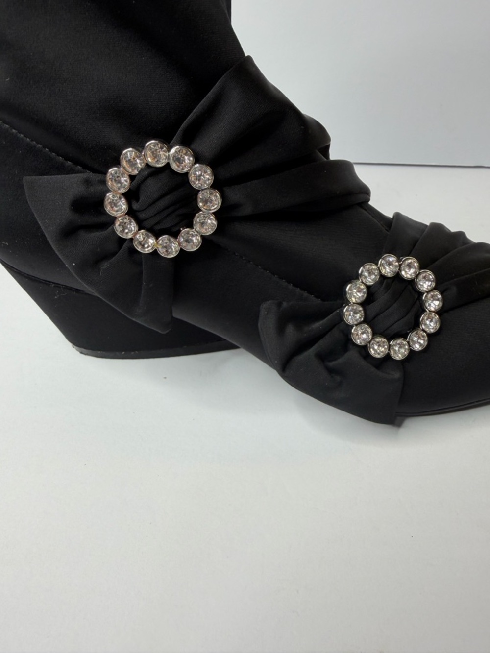 Zara Black Pointed-Toe Ankle Boots with Crystal Buckle - Picture 3 of 10